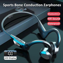 Bone Conduction Headphones Bluetooth 5.3 Wireless Ear Hook Headset IPX5 Waterproof Sport Earphones Lightweight Earbuds With Mic
