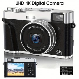 4K Digital Camera Autofocus 48MP Photo Recording Video Digital Camera 16X Zoom Portable Digital Camera With Viewfinder Function Rotation Button Fashion Design One-click Switch Between Different Modes
