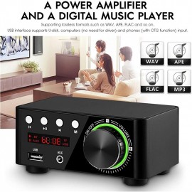 Bluetooth Digital Mini Amplifier 50WX2 Power Amplifier Board Bluetooth-compatible TPA3116 Receiver Stereo 12V Home Car Audio Amp USB U-disK TF Music Card Player
